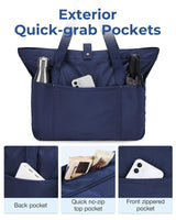 BAGSMART Tote Bag for Women, Foldable Tote Bag With Zipper Large Shoulder Bag Top Handle Handbag for Travel, Work BAGSMART