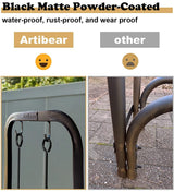 Artibear Small Firewood Rack Holder for Indoor Fireplace, 2-Tier Fire Wood Log Storage Stacker Stand for Outdoor Patio, Black Artibear