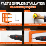 YYR Wood Organizer and Lumber Storage Rack Wall Mount, Heavy Duty Metal Shelf with 6-Level Holds Up 1200 LBS, Indoor & Outdoor Use - Orange YYR