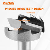 KENDO 16 Piece Forstner Bit Set, Made of Alloy Steel, Forstner Bits for Woodworking, Auger Opener Round Shank Drilling Cutting Tool for Hardwood, Kendo