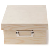 ArtMinds Unfinished Wooden Photo Box by Make Market - Ready-To-Decorate Wood Box for Photos, Trinkets, Coins, Jewlery, Valuables - Bulk 8 Pack Make Market