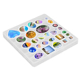 HOMEIDOL Resin Jewelry Molds Pendant Trays Making Kit with 30Pcs 5 Styles Metal Pendant and 1 Pc Silicone Epoxy Jewelry Casting Molds for Pendant HOMEIDOL