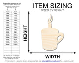 Unfinished Steamy Mug Shape | Craft Cutout | up to 36" DIY 14" / 1/8" 24 Hour Crafts