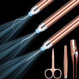 Therwen 6 Pcs Weeding Tools Set Weed Removal Tool Kit LED Tweezers Pin Hook Scissors for Vinyl Paper Projects Crafting DIY Therwen