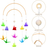 Tatuo Nursery Mobile Crib Bed Bell Ceiling Wooden Wind Chime Hanging DIY Wooden Frame Ornaments Handmade Kit for Infant Toys Nursing Accessories Tatuo