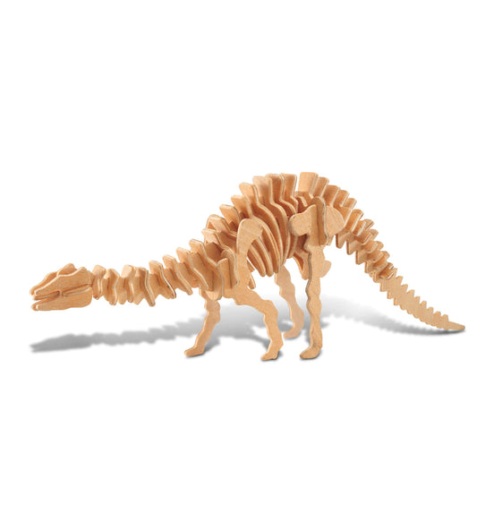 Puzzled 3D Puzzle Apatosaurus Dinosaur Wood Craft Construction Model Kit, Fun Unique & Educational DIY Wooden Toy Assemble Unfinished Crafting Hobby - WoodArtSupply