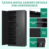 Letaya Metal Garage Storage Cabinets with Lock-72 Tall Tool Organizer Steel Lockers, 5 Adjustable Layers Shelves for Letaya
