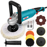 ENEACRO Polisher, Rotary Car Buffer Polisher Waxer, 1200W 7-inch/6-inch Variable Speed 1500-3500RPM, Detachable Handle Perfect for Boat,Car Polishing ENEACRO