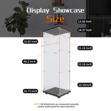Beauty4U Elegant Black One-Door Glass Display Cabinet with 3 Shelves for Stylish Home Collection Storage Beauty4U