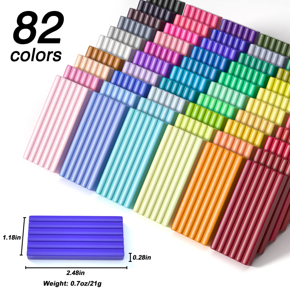 Polymer Clay, Shuttle Art 82 Colors Oven Bake Modeling Clay, Creative Clay Kit with 19 Clay Tools and 16 Kinds of Accessories, Non-Toxic, Non-Sticky, Shuttle Art