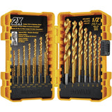 DEWALT Titanium Nitride Coated Drill Bit Set, Pilot Point, 21-Piece (DW1361) DEWALT