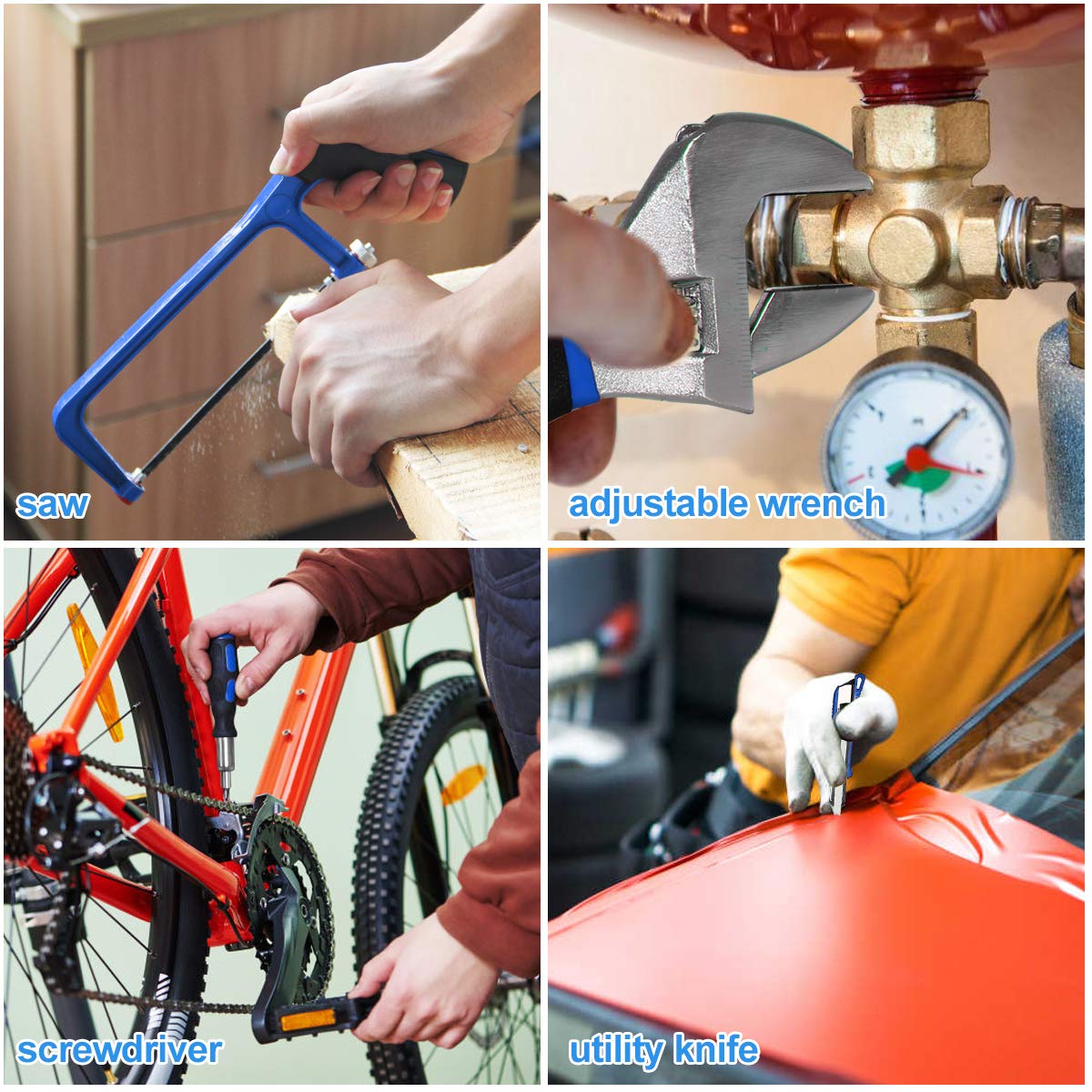 216-Piece Household Tool Kit, Prostormer Multi-Purpose DIY Home/Auto Repairing Hand Tool Set with Hammer, Pliers, Screwdriver Set, Wrench Sockets and Prostormer