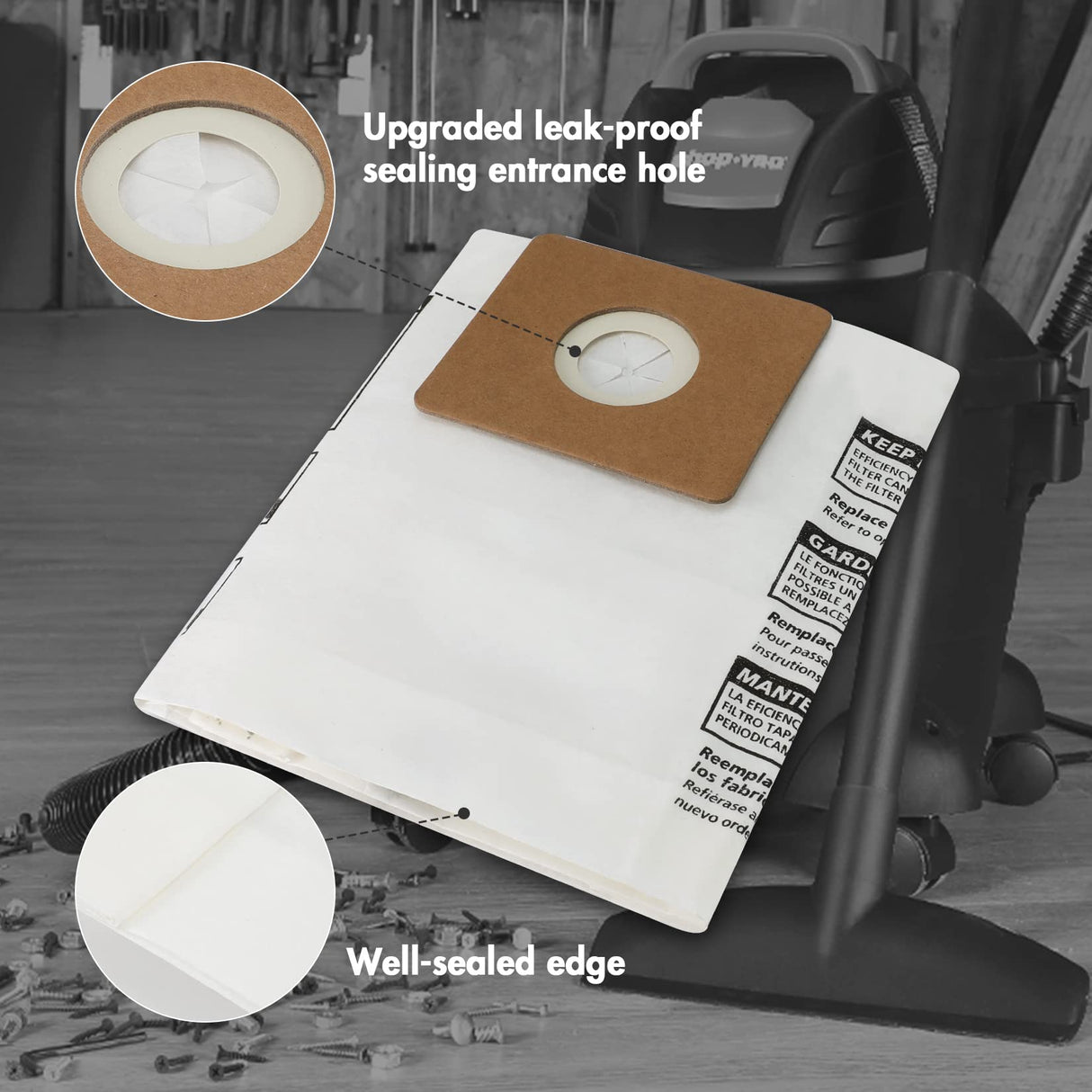 Shop-Vac 90668 2-2.5 Gallon Disposible Filter Bags,6 Pack Shop-Vac