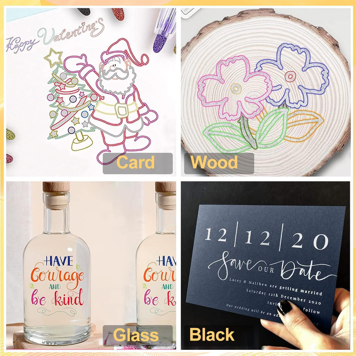 Double Line Outline Markers 24 Colors Super Squiggles Glitter Markers Self Outline Metallic Markers, Doodle Shimmer Markers Drawing Pens for OUNIY