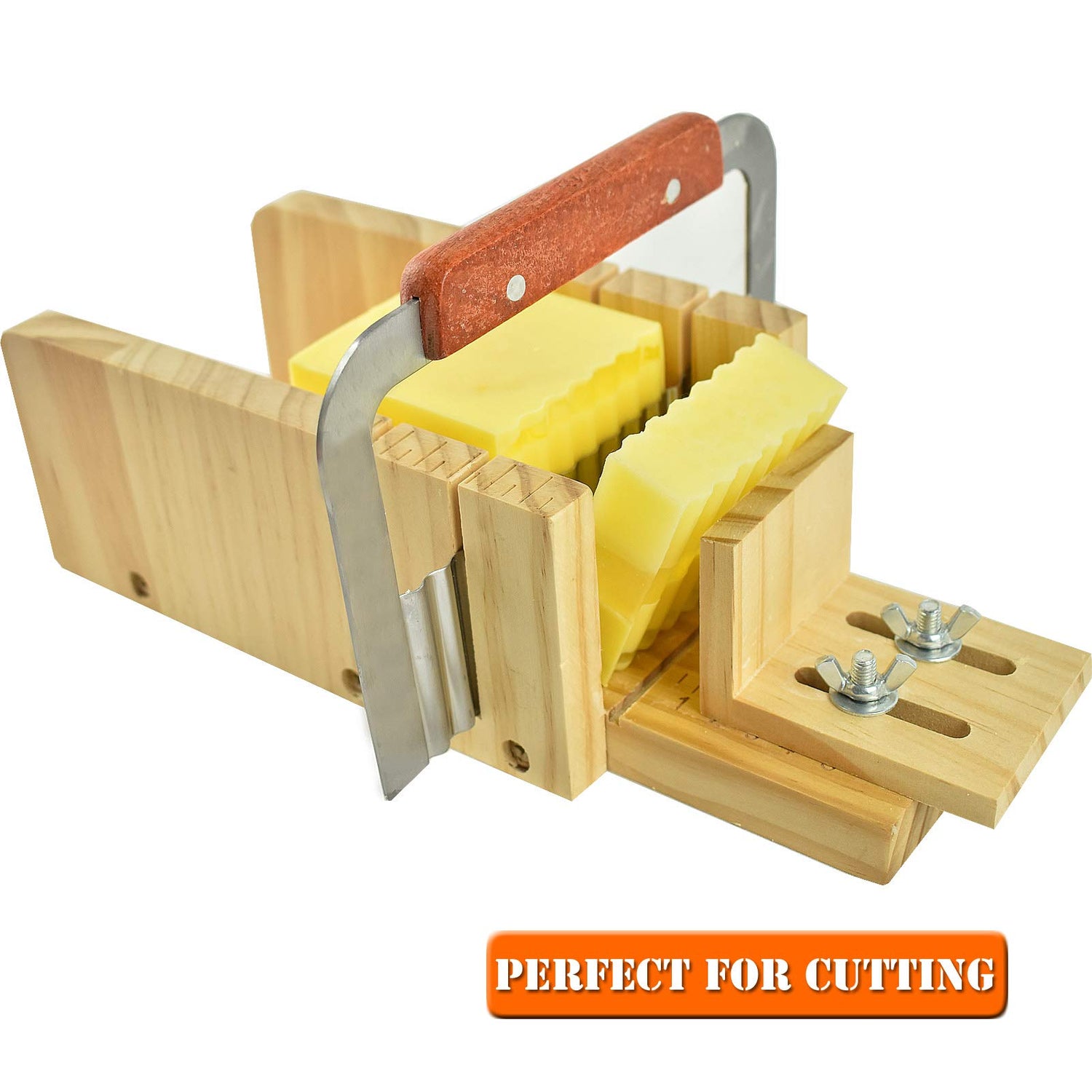 Artcome Loaf Soap Making Cutting Mold Kit Multi-Function Adjustable Wood Soap Mold Set - Rectangular Silicone Mold Set with Stainless Steel Wavy & Artcome