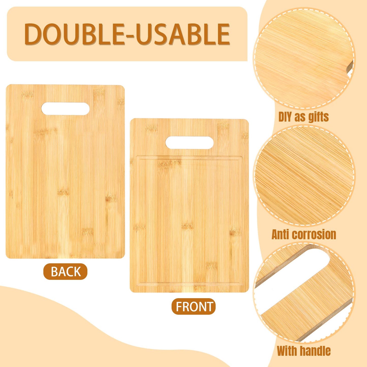 Gerrii 12 Packs Wooden Cutting Boards Set with Handles Engraving Blanks Kitchen Serving Platter Bulk for Vegetables Meat Pizza Cheese (12 x 8 - WoodArtSupply