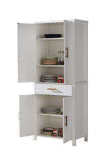 Kings Brand Furniture - 72" Freestanding Kitchen Pantry Storage Cabinet Cupboard with Doors Adjustable Shelves & Drawer, White Kings Brand Furniture