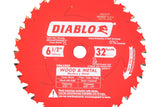 Diablo D0632GPX2 6-1/2" x 32 Tooth Wood and Metal Carbide Circular Saw Blade (2 Pack) Diablo
