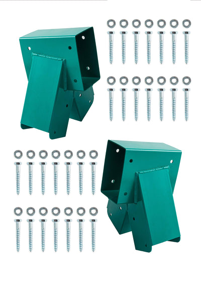 HANDYGO Swing Set Brackets - Heavy Duty Steel Swing Kit, 2 DIY Wooden Swing Hardware Bracket, Playground Equipment Parts, with Mounting Accessories,