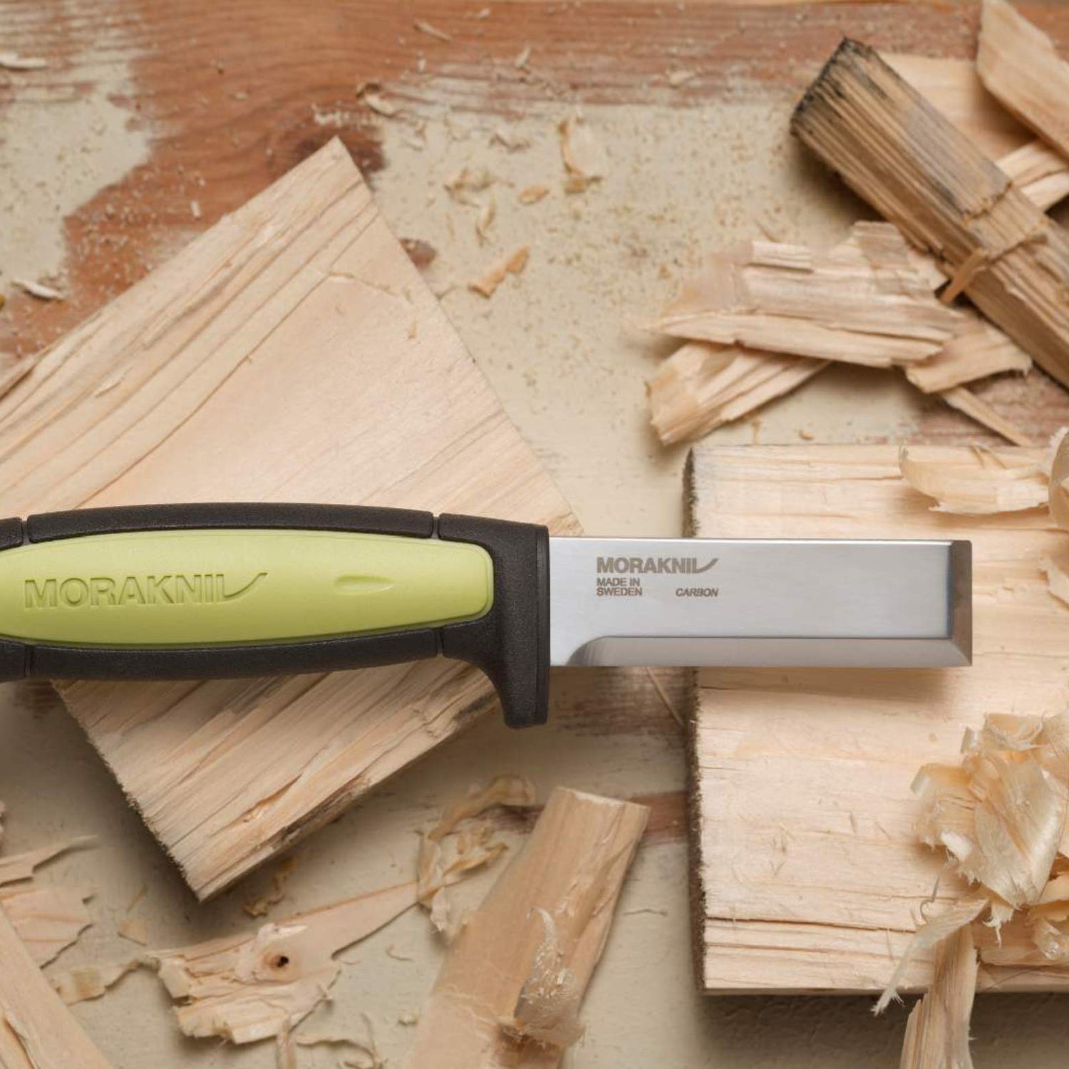 Morakniv Craftline Carbon Steel Wood Chisel Knife With Sheath for Wood Carving, 3 Inch Morakniv