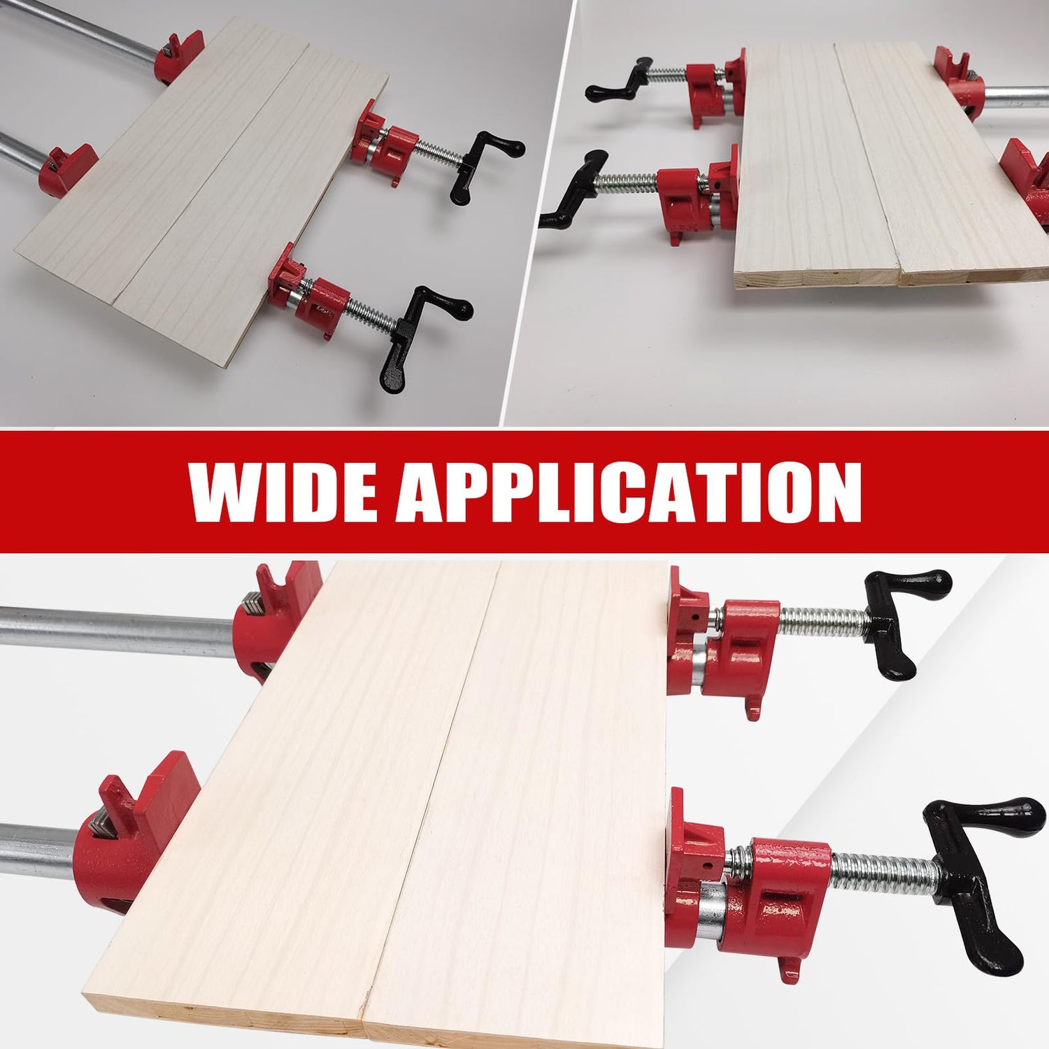 FLKQC Wood Gluing Pipe Clamp Set, Heavy Duty Cast Iron Quick Release Pipe Clamps for Woodworking, Pipe Clamps Quick Release for Woodworking, FLKQC