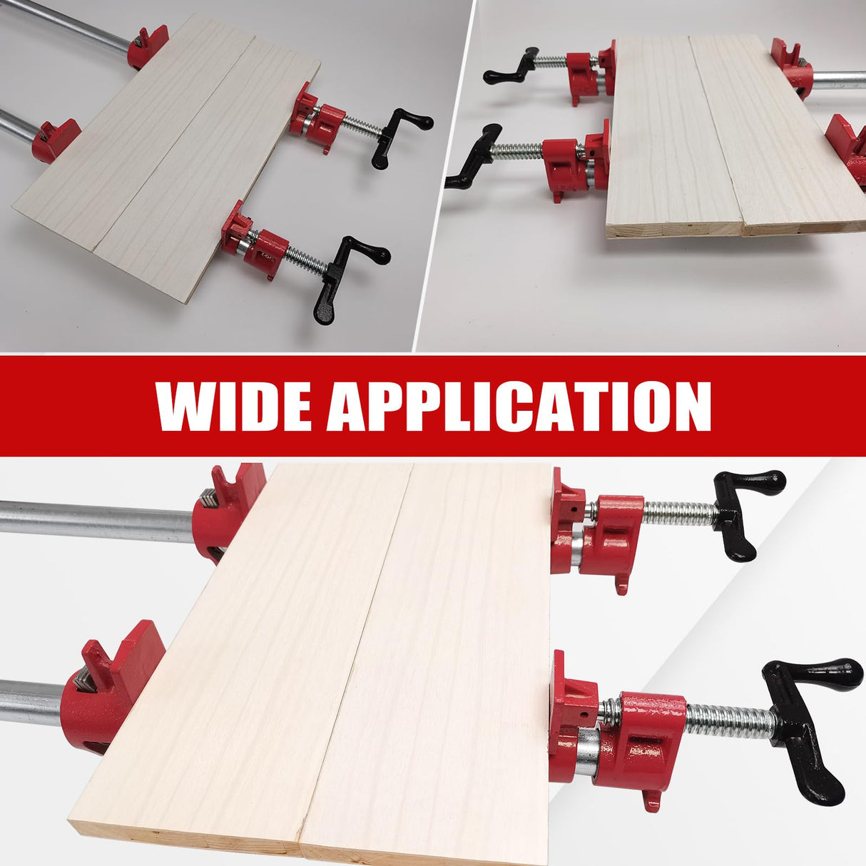 FLKQC Wood Gluing Pipe Clamp Set, Heavy Duty Cast Iron Quick Release Pipe Clamps for Woodworking, Pipe Clamps Quick Release for Woodworking, FLKQC