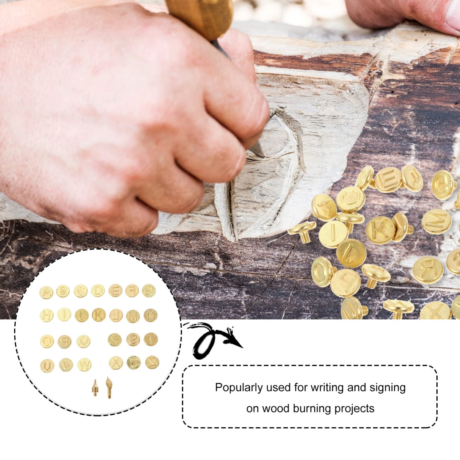 Versatile 28-Piece Copper Letter Soldering Iron Set for Wood and Leather Branding Healifty