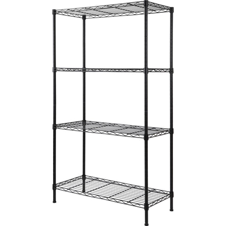 REGILLER 4-Wire Shelving Metal Storage Rack Adjustable Shelves,Standing Storage Shelf Units for Laundry Bathroom Kitchen Pantry Closet (Black,30L x REGILLER