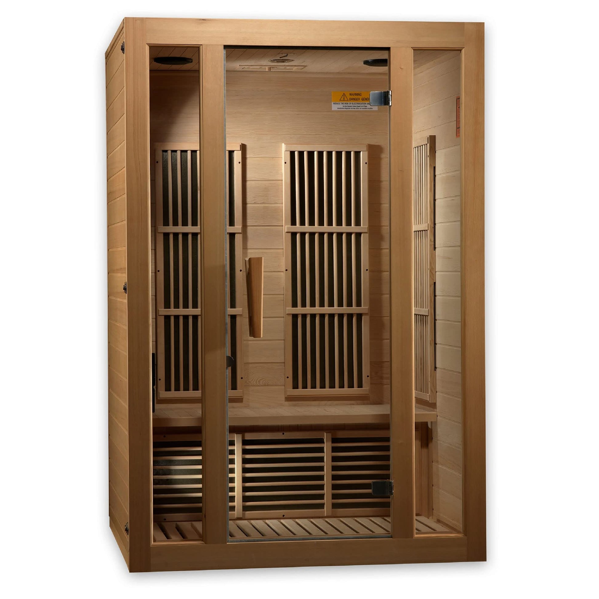 BOTARO Maxxus Saunas MX-J206-01 Seattle Carbon Far Infrared Sauna for 2 Persons, Hemlock Wood - WoodArtSupply