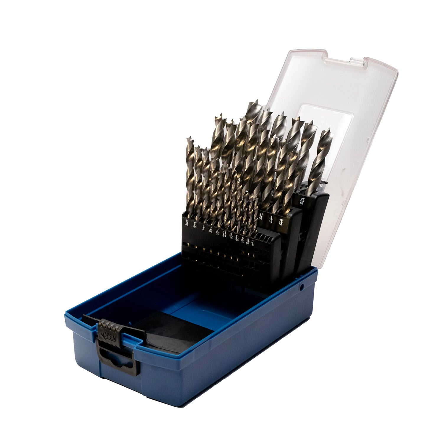 Century Drill & Tool 37280 25 Piece Fractional High Speed Steel Brad Point Wood Drill Bit Index Set, Set Includes 1/8” to ½" by 1/64ths Brad Point Century Drill & Tool