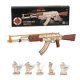 3D Wooden Puzzles for Adults, DIY Rubber Band Gun, Wood Model Building Kits for Kids, Wooden Toy Gun Puzzle for Family Time Unique Gifts Wowood