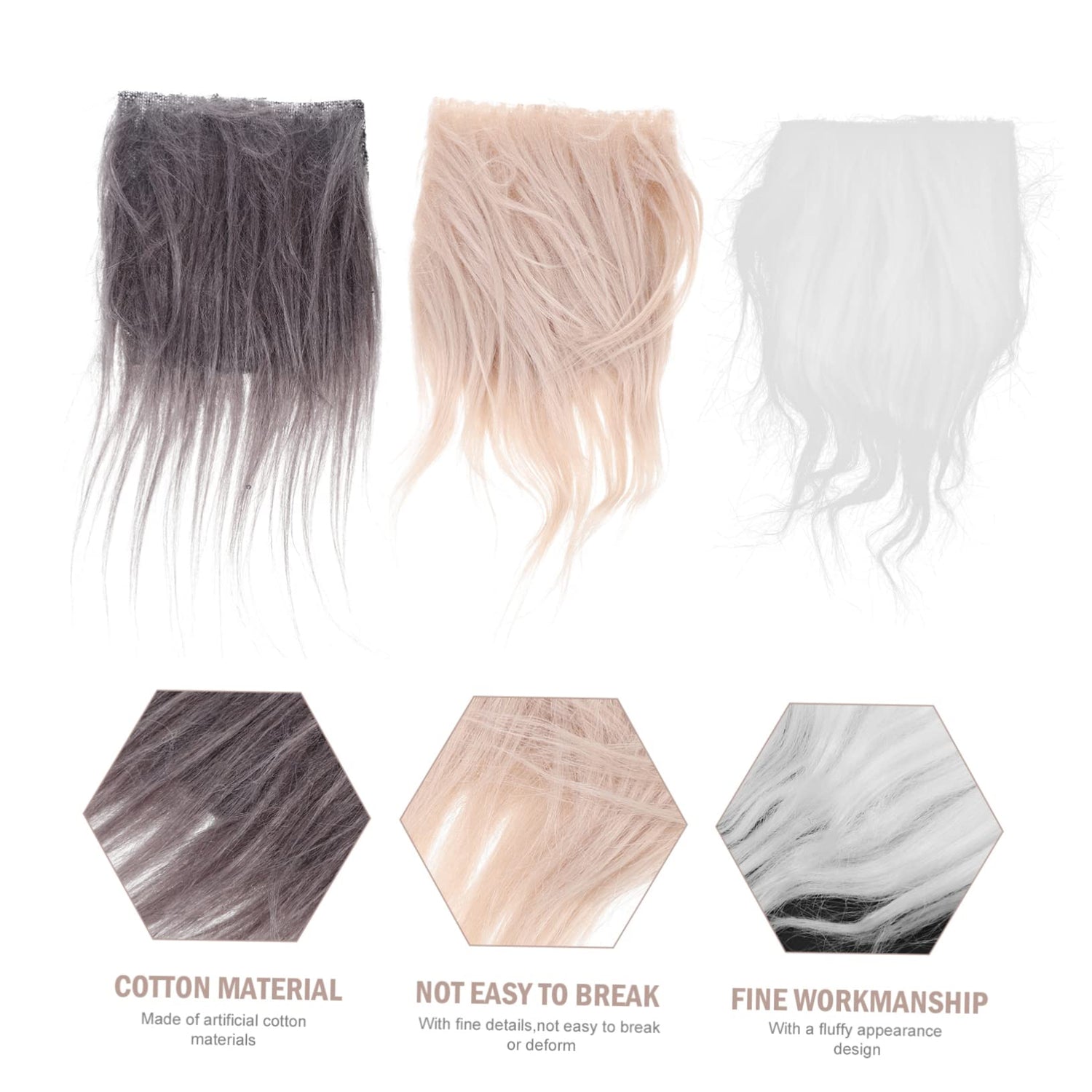 VILLCASE 1 Set Braid Suit Pre-Cut gnome Beard Gnome Doll Nose Arts and Crafts kit fursuits DIY gnome kit Mini Unfinished Wooden Balls mrs Cute Beards VILLCASE