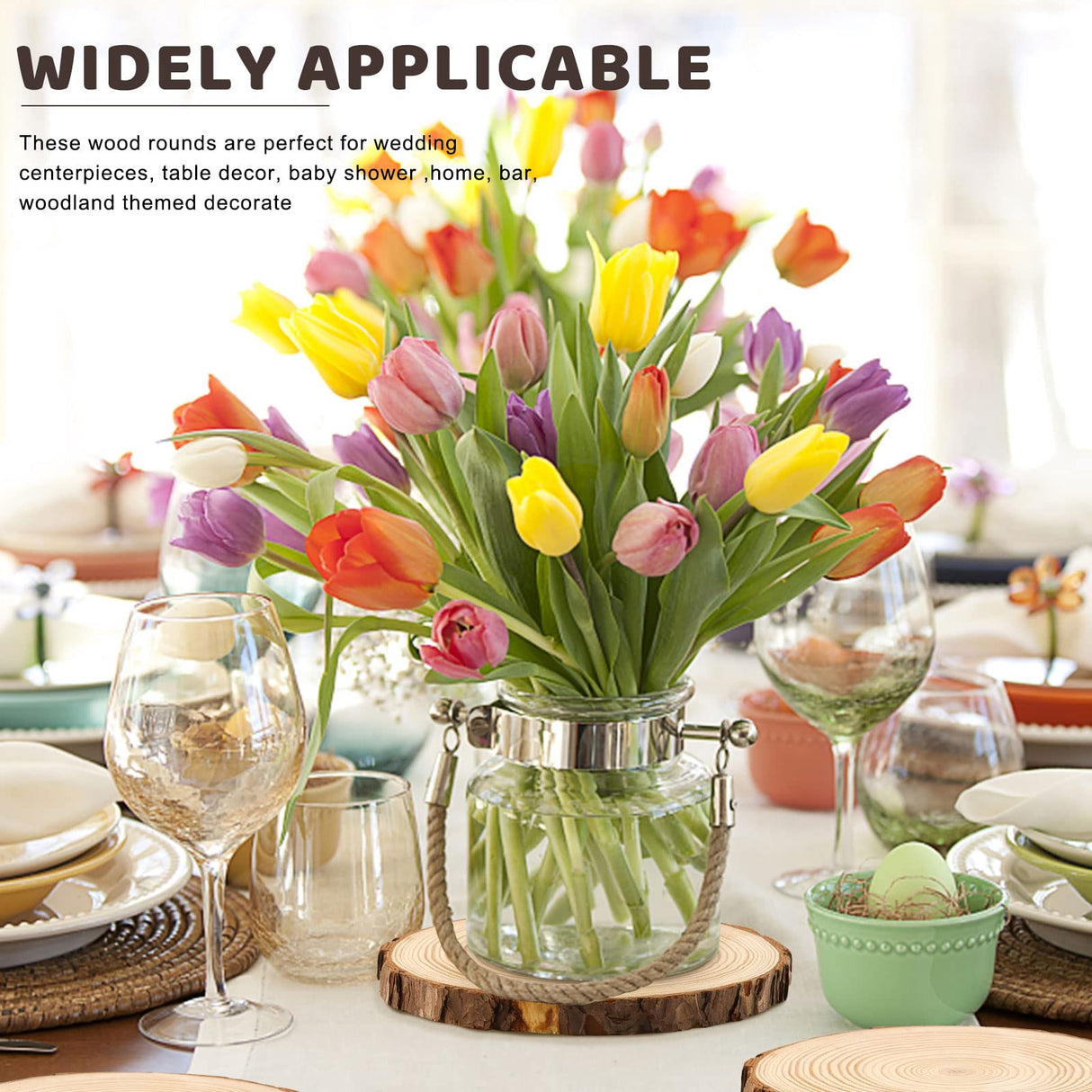 FSWCCK 6 Pack Nature Unfinished Round Wood Slices, 7-8 Inches Wooden Circle, Large Wood Slabs for Weddings Centerpieces Decor and DIY Painting Crafts FSWCCK