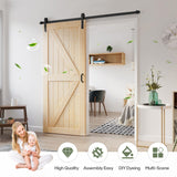 ROYMELO 36x84 inch Sliding Barn Wood Door Slab with 6.6ft Hardware Kit, Requires Simple DIY Assembly ROYMELO