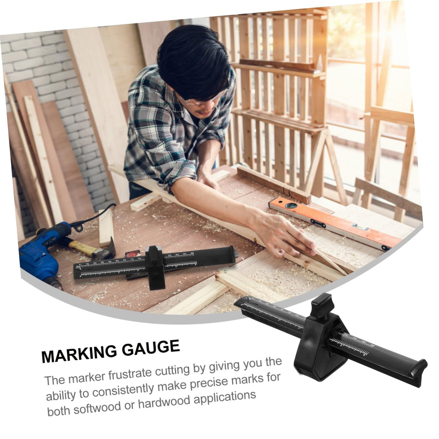 Uonlytech Woodworking Scribe Adjustable Screw Scriber Gauge Carpentry Marking Gauge Carpentry Manual Parallel Marking Gauge Manual Parallel Scriber Uonlytech