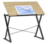 SD STUDIO DESIGNS Axiom II Drawing 42" Wide Adjustable Top Drafting Table, Graphite Black/Ashwood SD STUDIO DESIGNS