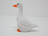 Selsela White Goose Keychain Bird Ring Hook Clip Charm Miniature Wood Mini Figurine Small Animal Selsela