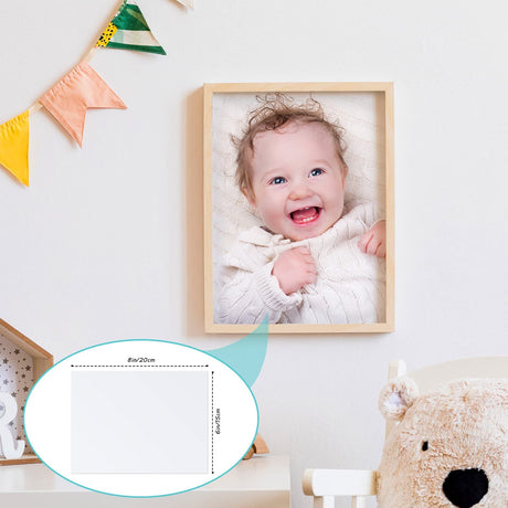 Hotop 8 Pieces Sublimation Metal Photo Blanks Aluminum Photo Sign Blank 6 x 8 Inch Photo Metal Wall Poster Frame Blank for Sublimation Heat Press, Hotop