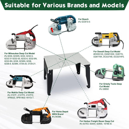 DITKOK Band Saw Stand Portable Table Alloy Steel Base for DeWalt Band Saw, for Milwaukee for Makita Band Saw, Powder Coated Table