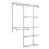 Rubbermaid Configurations Deluxe Closet Kit, White, 4-8 Ft., Wire Shelving Kit with Expandable Shelving and Telescoping Rods, Custom Closet Rubbermaid