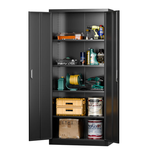 LOCENHU Metal Storage Cabinet with 2 Doors and 4 Adjustable Shelves - 71" Locking File Cabinet,Locking Tool Cabinet for Office,Home,Garage,Gym,School - WoodArtSupply