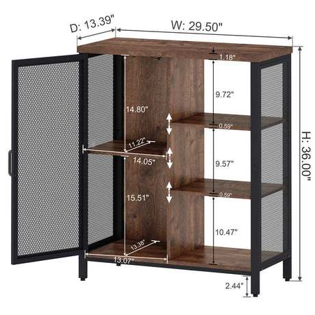 Farmhouse Coffee Bar Cabinet by BON AUGURE – Rustic Oak Storage Sideboard for Kitchen and Dining Room BON AUGURE