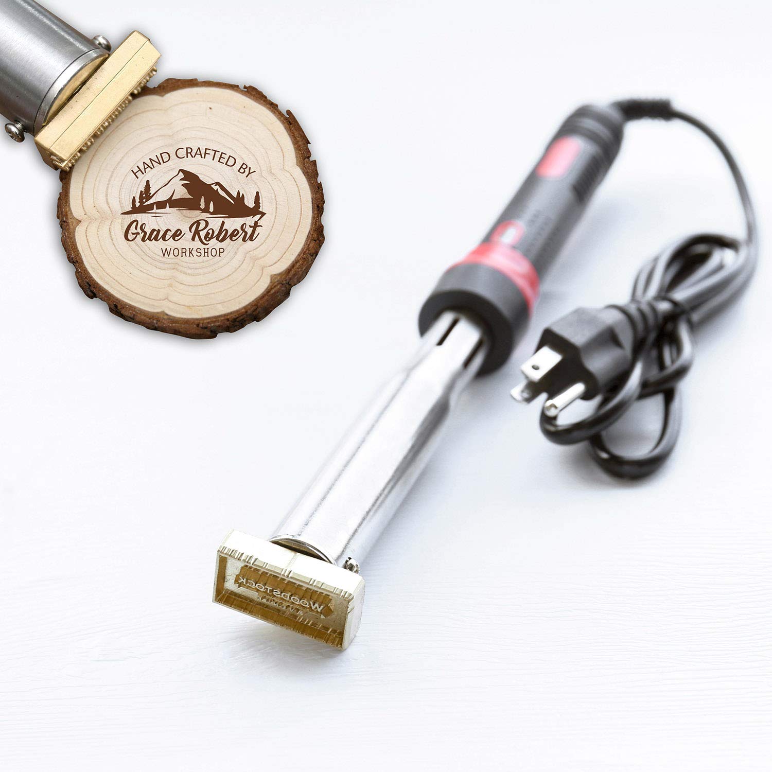 Custom Electric Branding Iron with Personalised Design Stamp - 200W Hot Stamping Tool for Wood, Leather, and More N-K