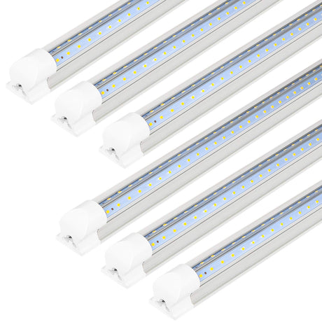 6 Pack 4FT LED Shop Light, 40W, 5200LM, 6500K Super Bright White, V Shape Integrated T8 LED Tube Light, 4 Foot Linkable Shop Lights With Built-in hykolity