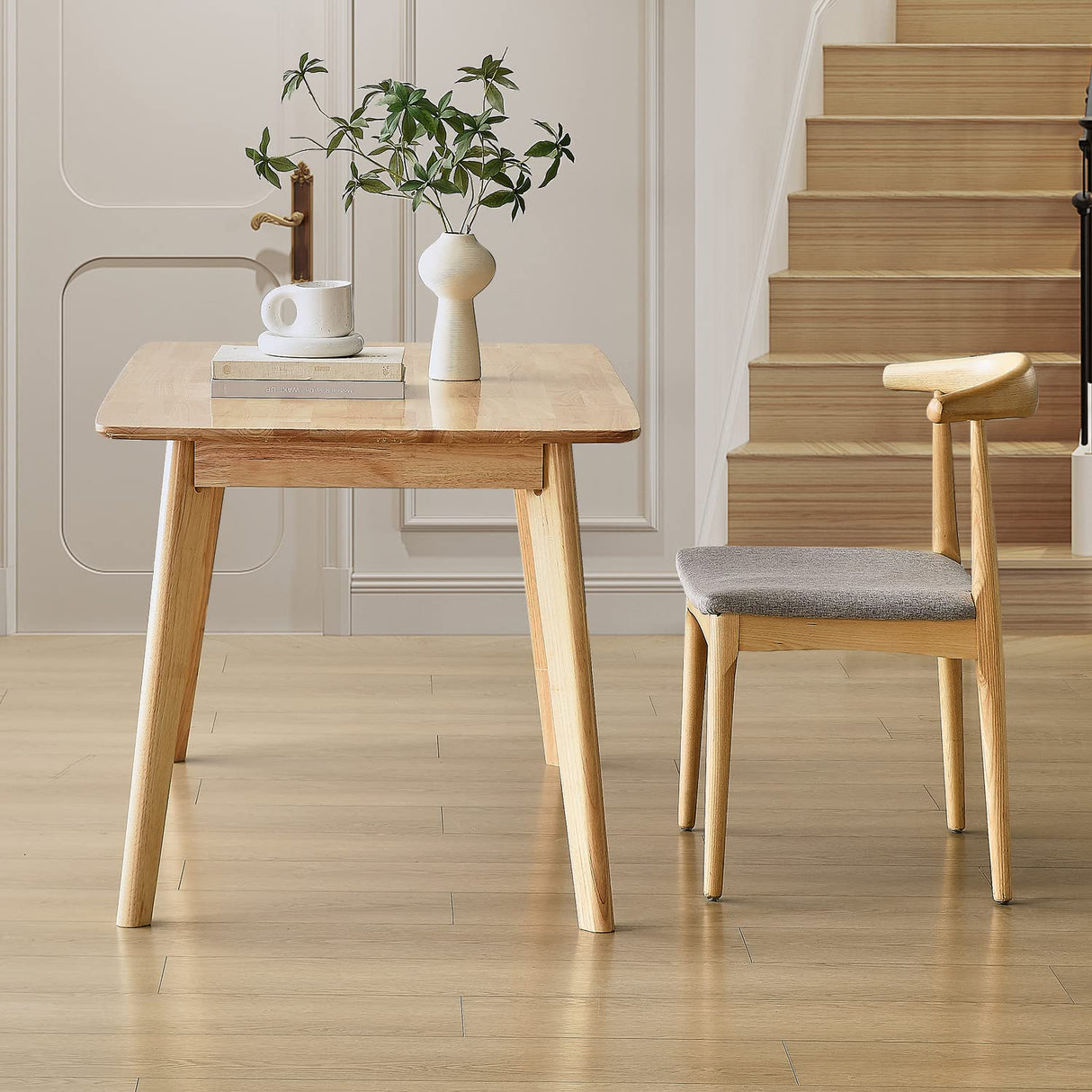 seonyou Solid Wood Kitchen Dining Table Mid Century Modern Wooden Dining Room Table Rectangular Kitchen Table Rustic Restaurant Table seonyou