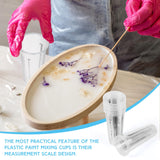 Dandat 100 Pcs Disposable Measuring Cups for Resin 16 oz Resin Epoxy Measuring Cups Mixing Cup Reusable Plastic Measuring Cup for Cooking & Baking Dandat