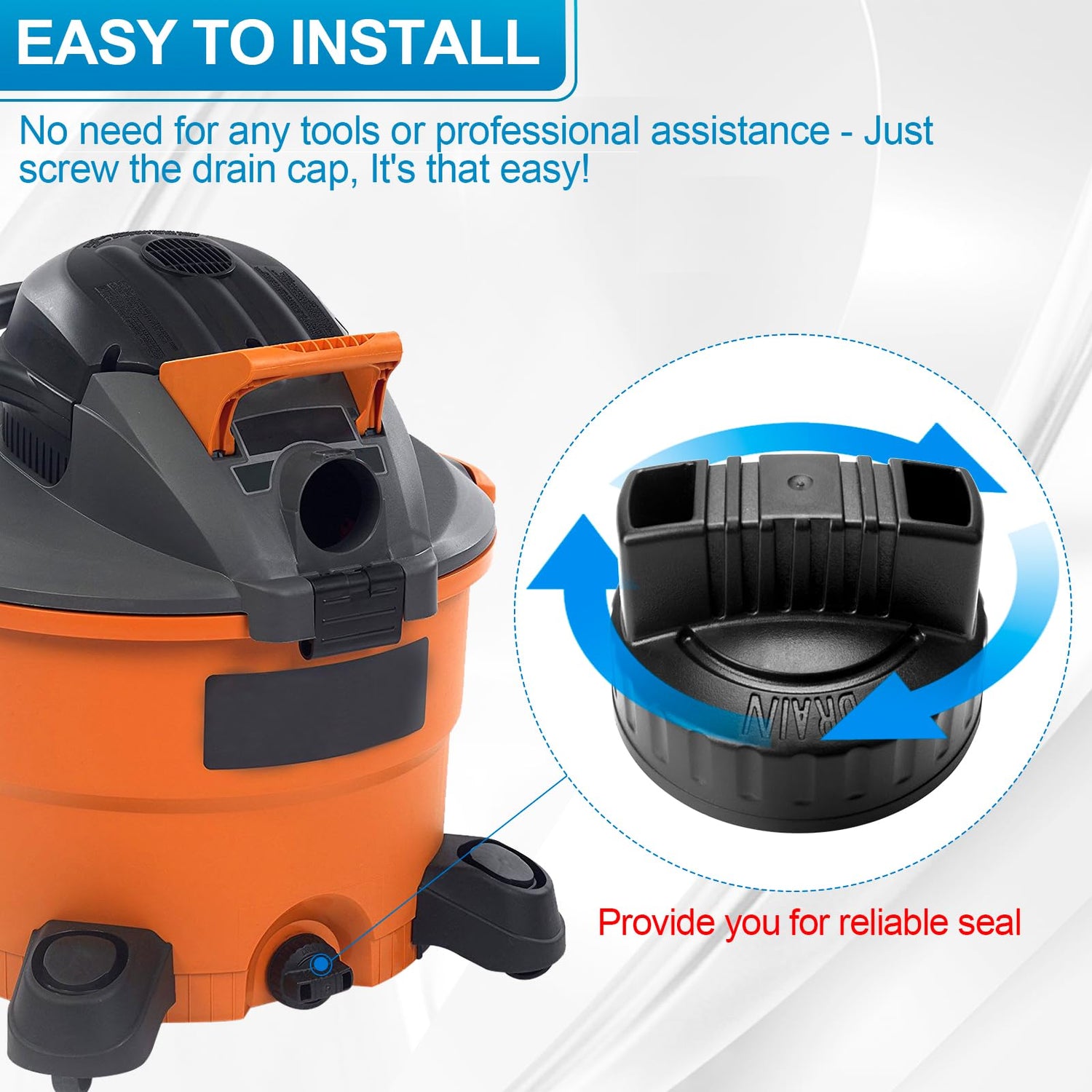 47922 Vac Drain Cap Compatible with Ridgid Shop Vacuum Cleaner and Craftsman Shop Vacuum, 1.97'' ID Wet/Dry Vacuum Replacement Drain Cap（1pack） GYPNS