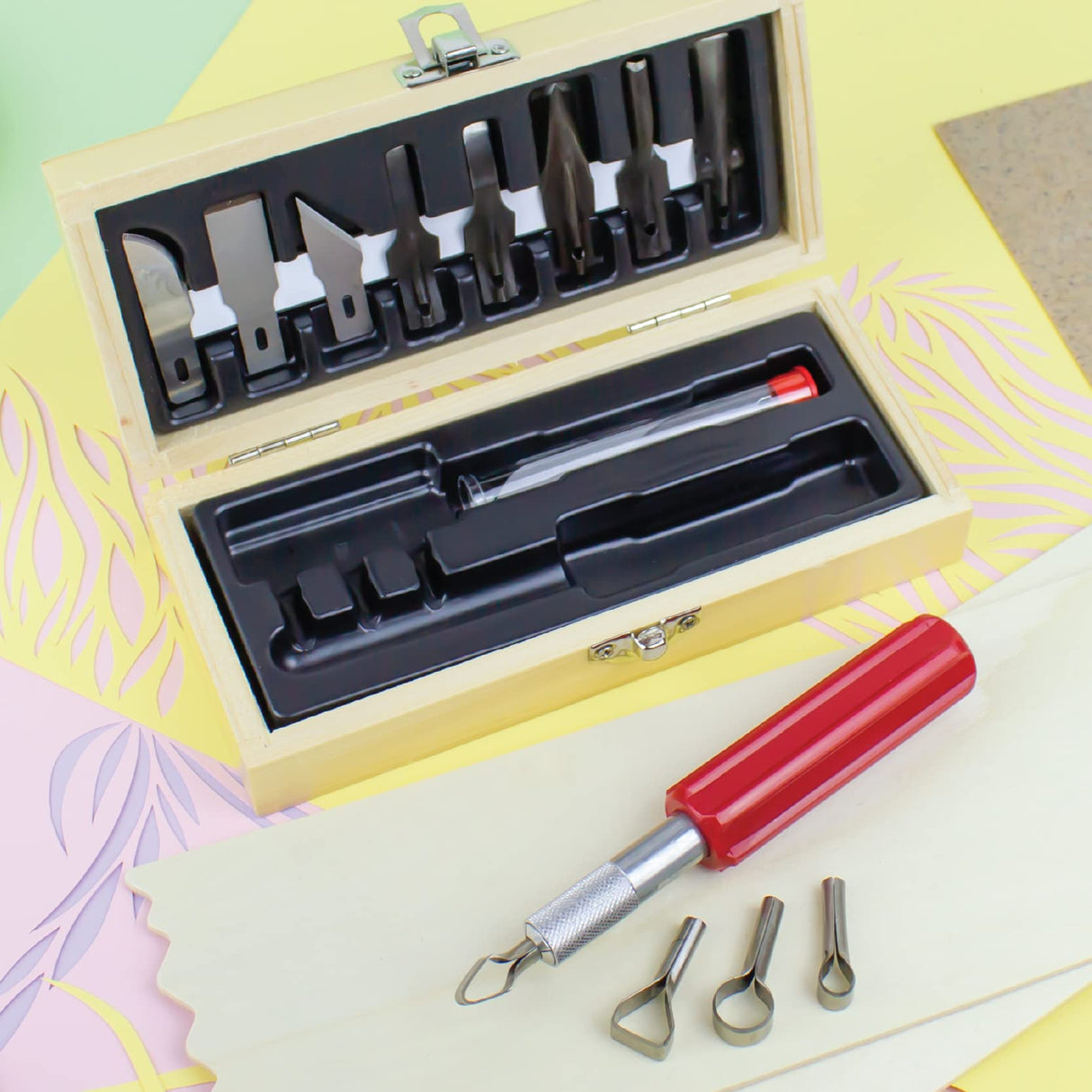 Woodworking Knife Set by Excel Blades - Precision Wood Carving Knife Set For Wood Carving, Scrapbooking, Model Kits and More - Craft Knife Bulk Set Excel Blades