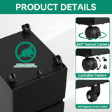 Letaya Mobile File Cabinet with Lock,2 Drawer Under Desk Metal Rolling Filing Cabinets for Home Office Organizer Letters/Legal/A4(Required Letaya