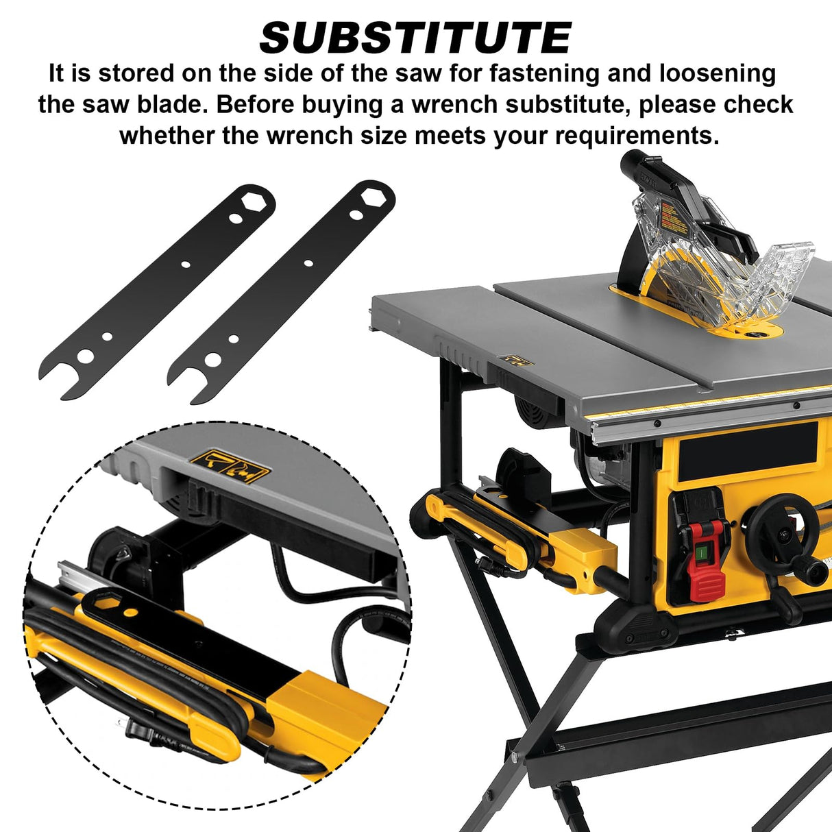 N506977 Table Saw Wrench,Replacement Table Saw Wrench for DeWalt DWE7485 DWE7490X DWE7491RS DWE7499GD Compatible With DeWalt N506977(2 pack) VIDABTE